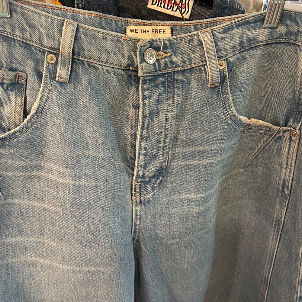We The Free Good Luck Mid-Rise Barrel Jeans